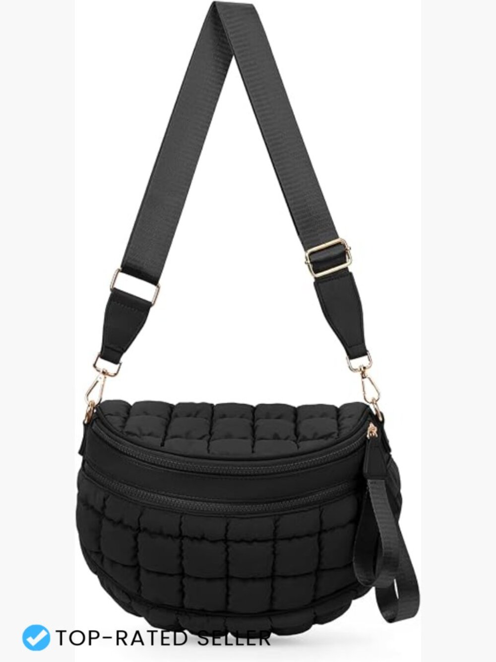 Quilted Puffer Crossbody Bum Bag Nylon Sling Purse Casual Travel Fanny Pack